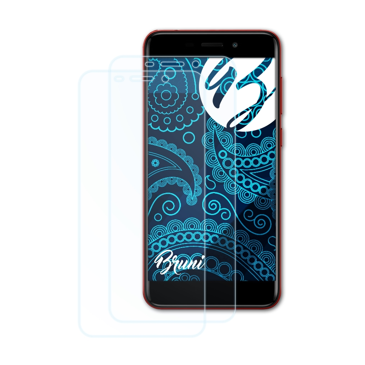 BRUNI 2x Schutzfolie(für Honor Huawei Play) Basics-Clear V9