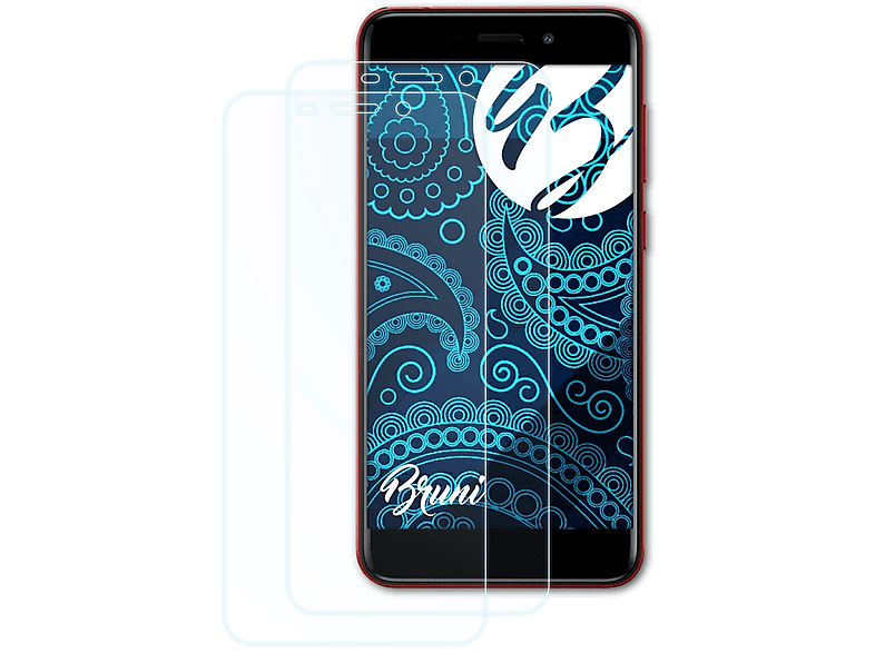 BRUNI 2x Basics-Clear Schutzfolie(für Huawei Honor V9 Play)