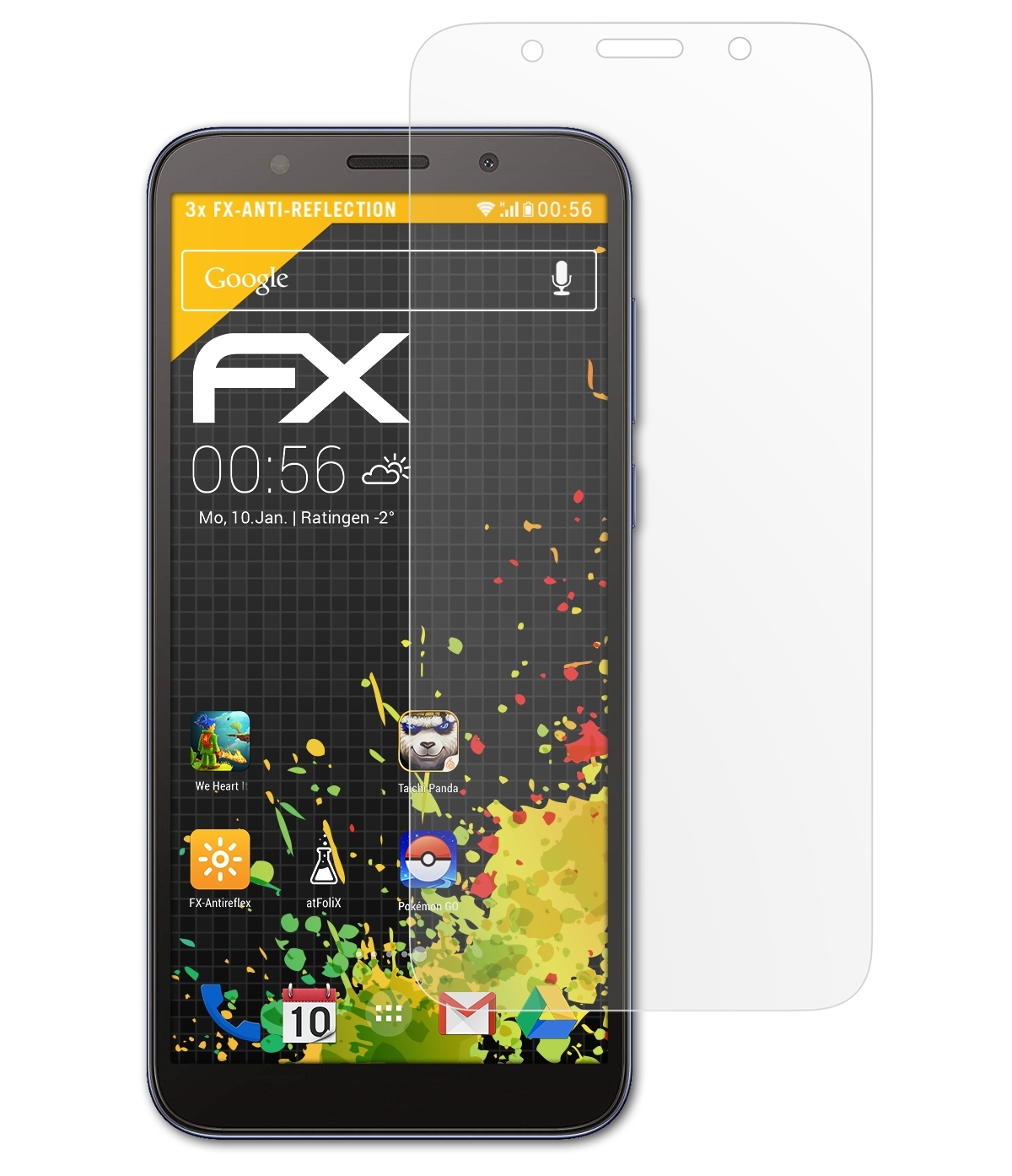 Y5 FX-Antireflex 3x ATFOLIX Displayschutz(für Huawei 2018)