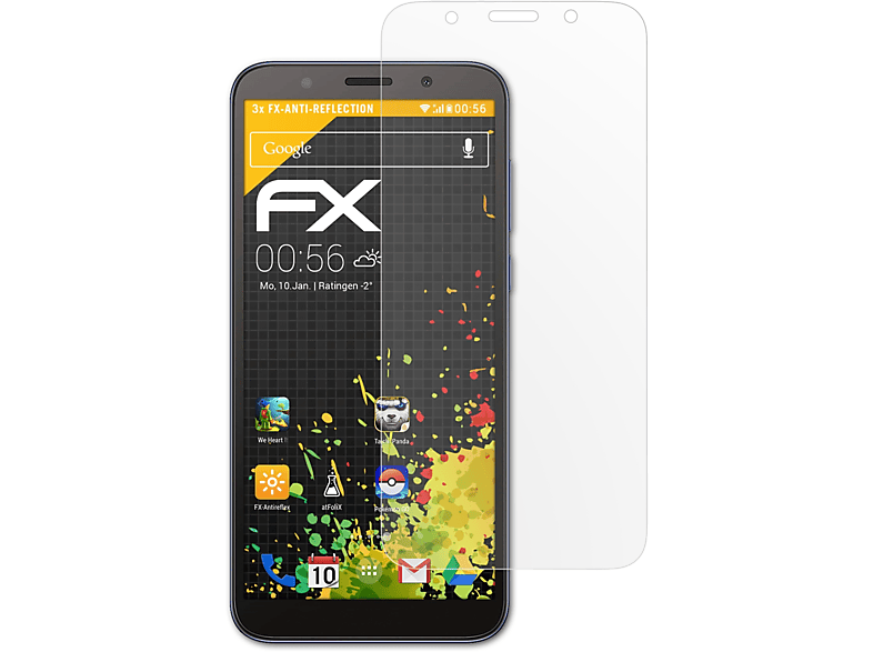 Y5 FX-Antireflex 3x ATFOLIX Displayschutz(für Huawei 2018)