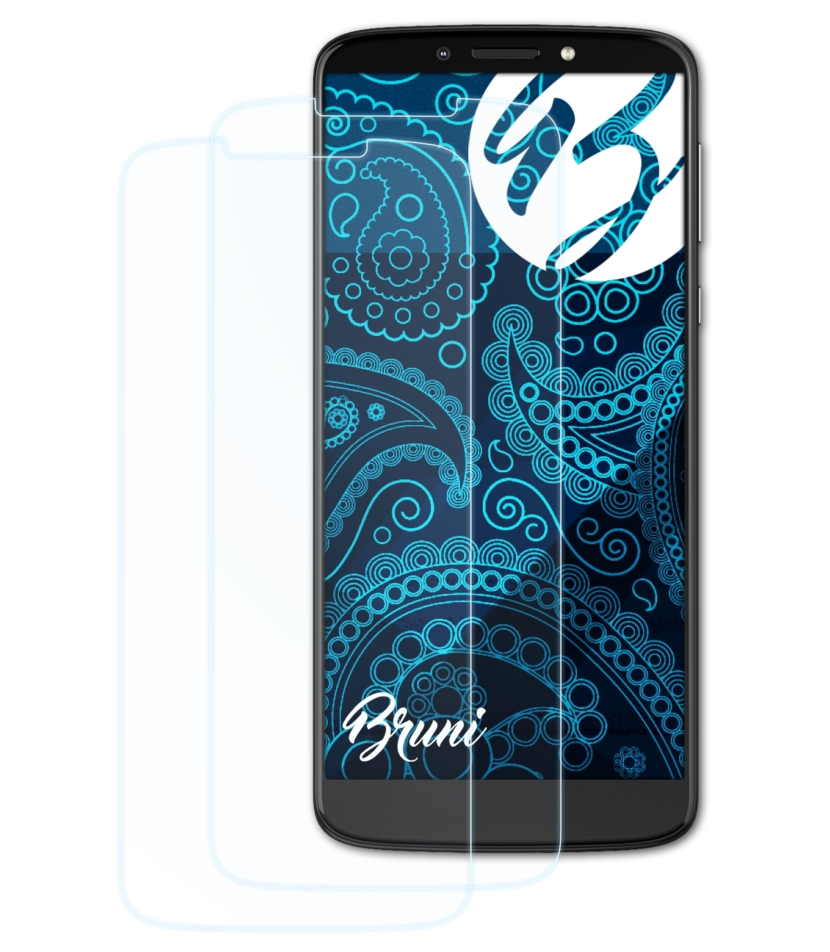 BRUNI 2x Basics-Clear Moto Lenovo Schutzfolie(für Motorola E5)