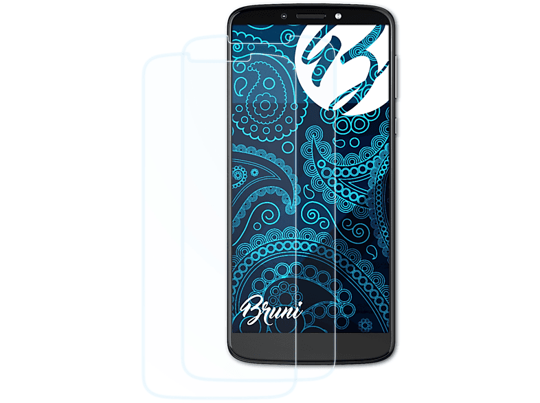 BRUNI 2x Basics-Clear Motorola Schutzfolie(für Lenovo Moto E5)