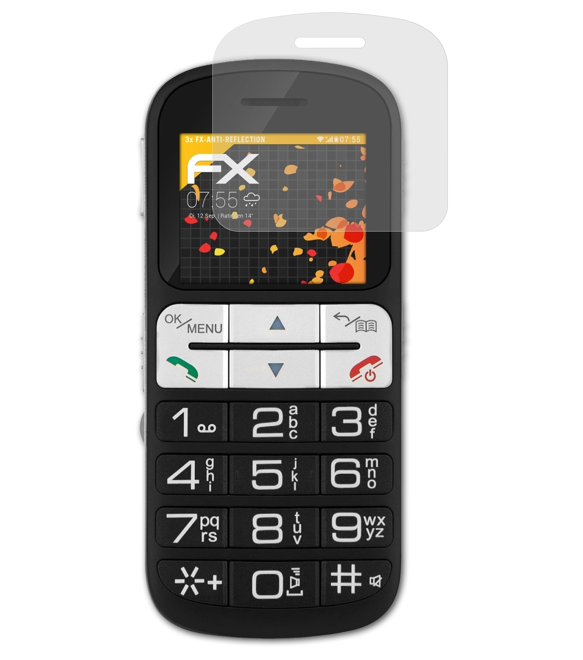 ATFOLIX 3x FX-Antireflex Displayschutz(für Technisat ISI TechniPhone 2)