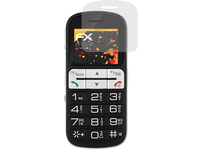 ATFOLIX 3x FX-Antireflex Displayschutz(für Technisat ISI TechniPhone 2)