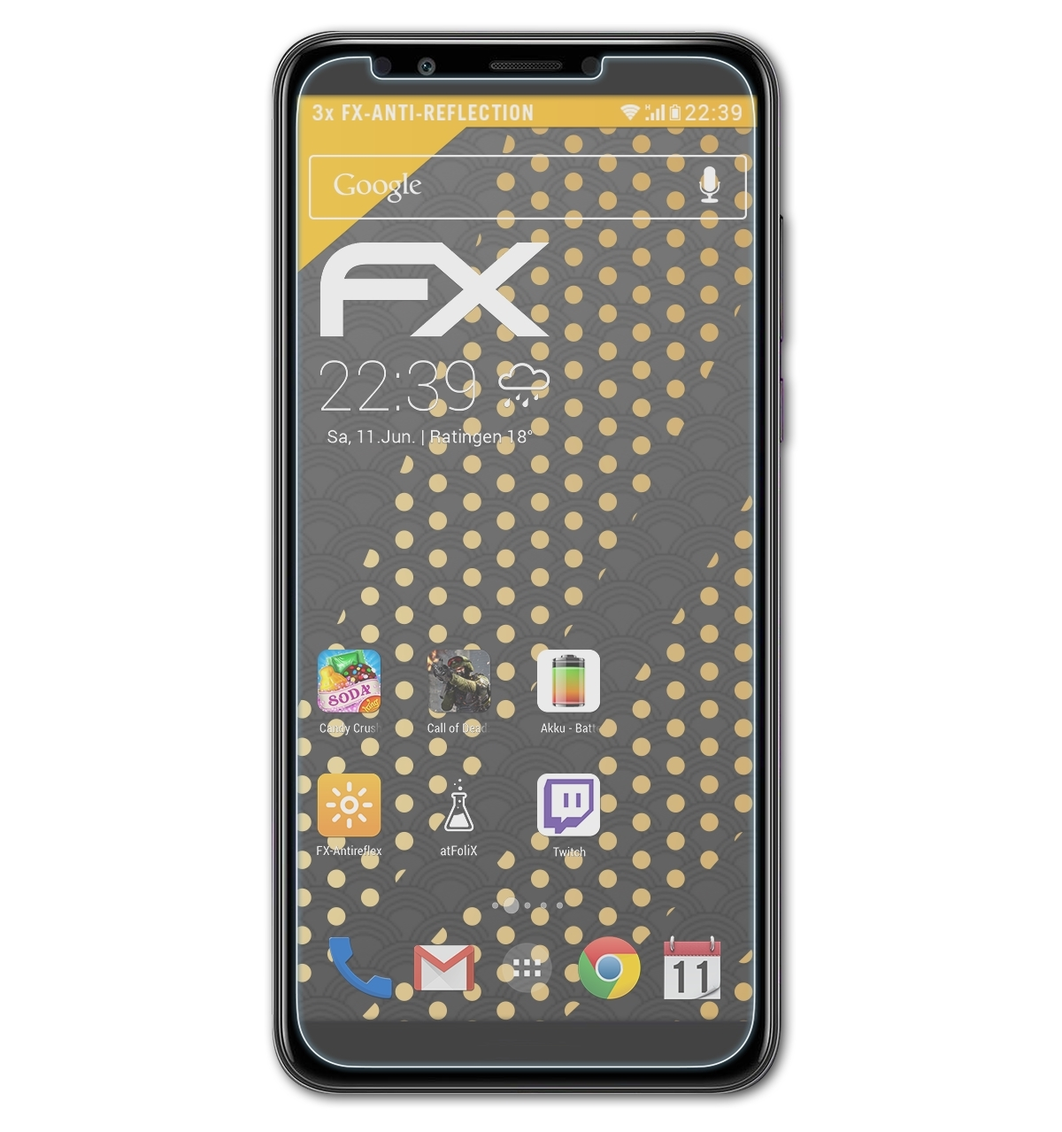 ATFOLIX Displayschutz(für FX-Antireflex 2018) Y7 Huawei 3x