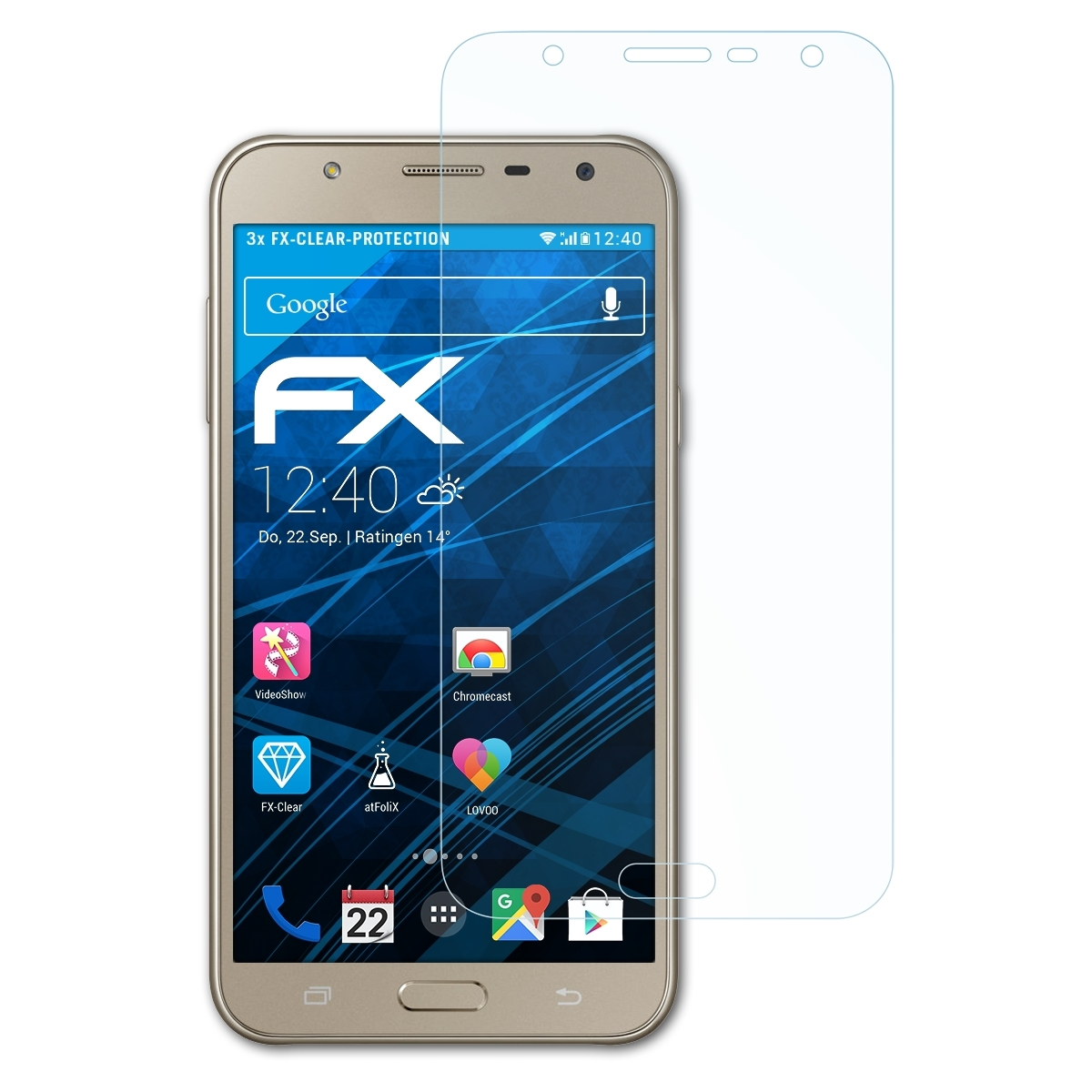 ATFOLIX 3x FX-Clear J7 Galaxy Neo) Samsung Displayschutz(für