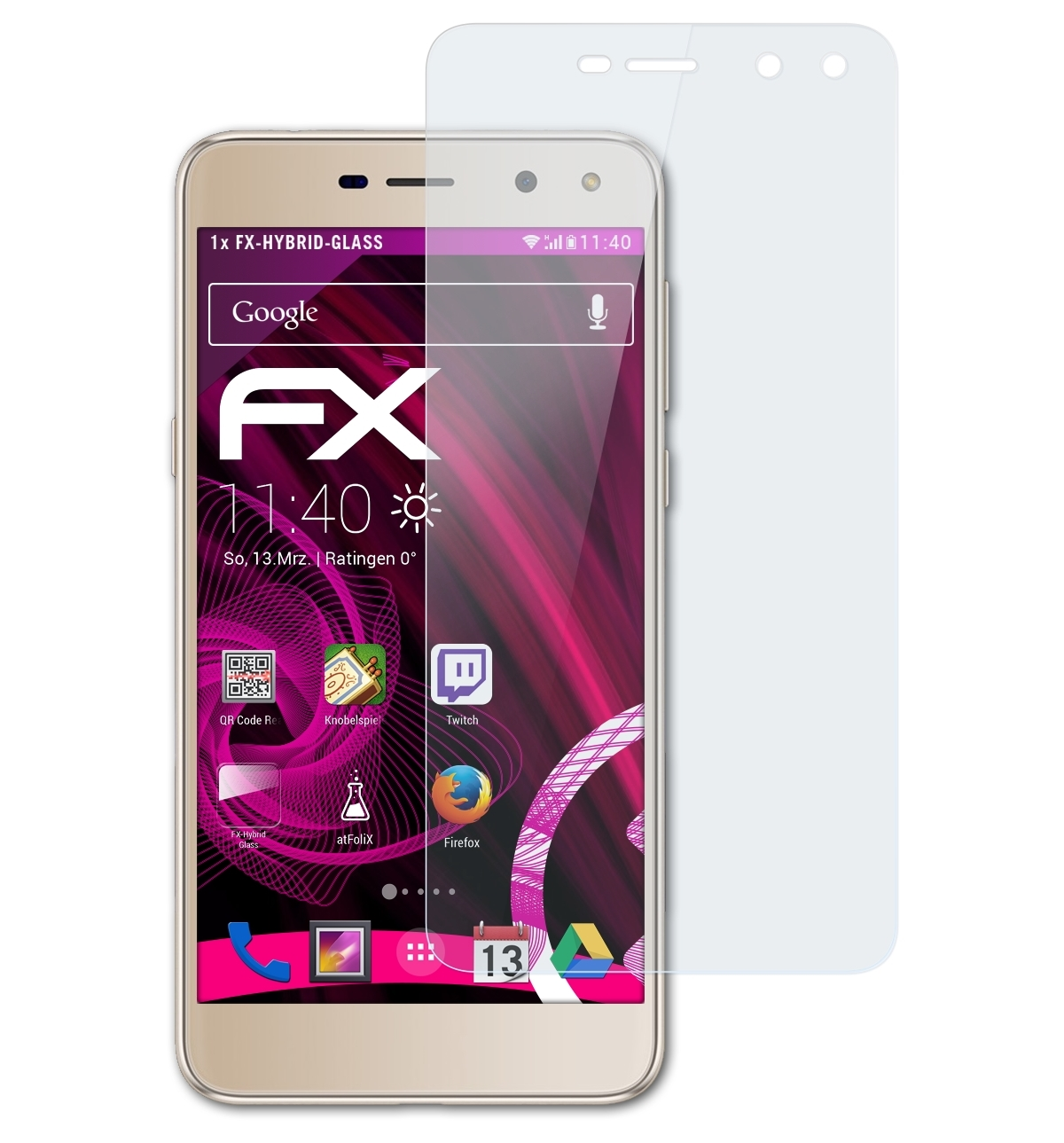 Schutzglas(für Huawei Honor FX-Hybrid-Glass Play ATFOLIX 6)