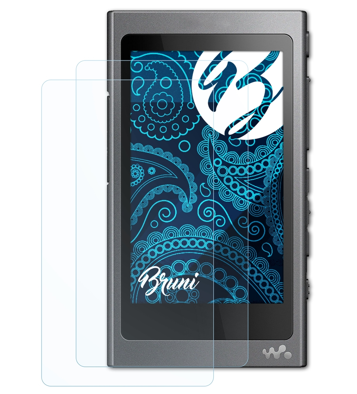 BRUNI 2x Basics-Clear Schutzfolie(für Walkman NW-A45) Sony