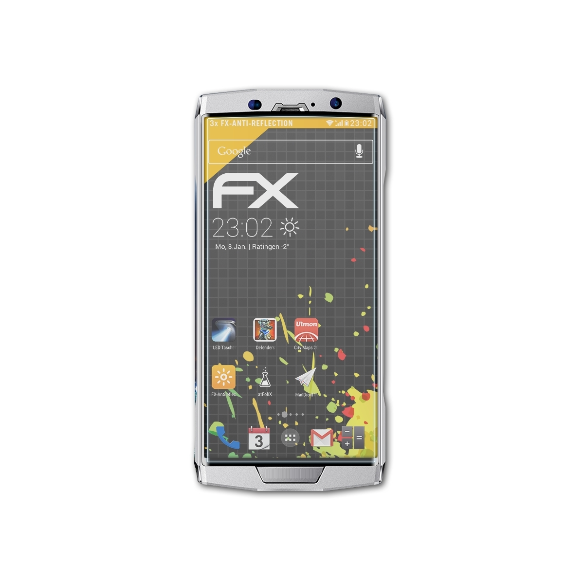 ATFOLIX 3x FX-Antireflex Displayschutz(für Homtom HT70)