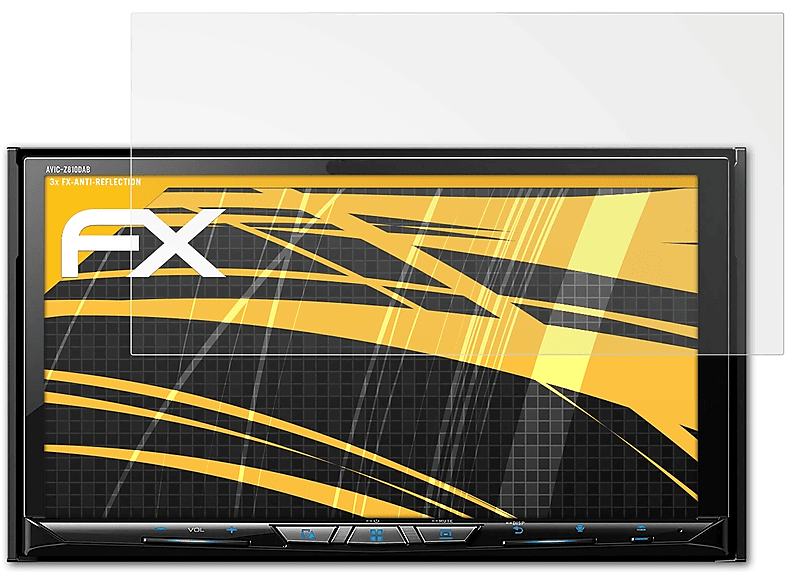 Avic-Z810DAB) 3x Pioneer ATFOLIX FX-Antireflex Displayschutz(für