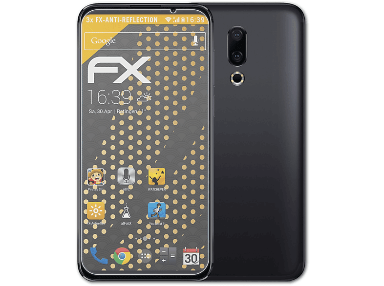 ATFOLIX 3x FX-Antireflex Displayschutz(für Meizu 16X)