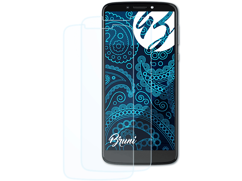 BRUNI 2x Basics-Clear Schutzfolie(für Lenovo Motorola Moto E5 Plus)