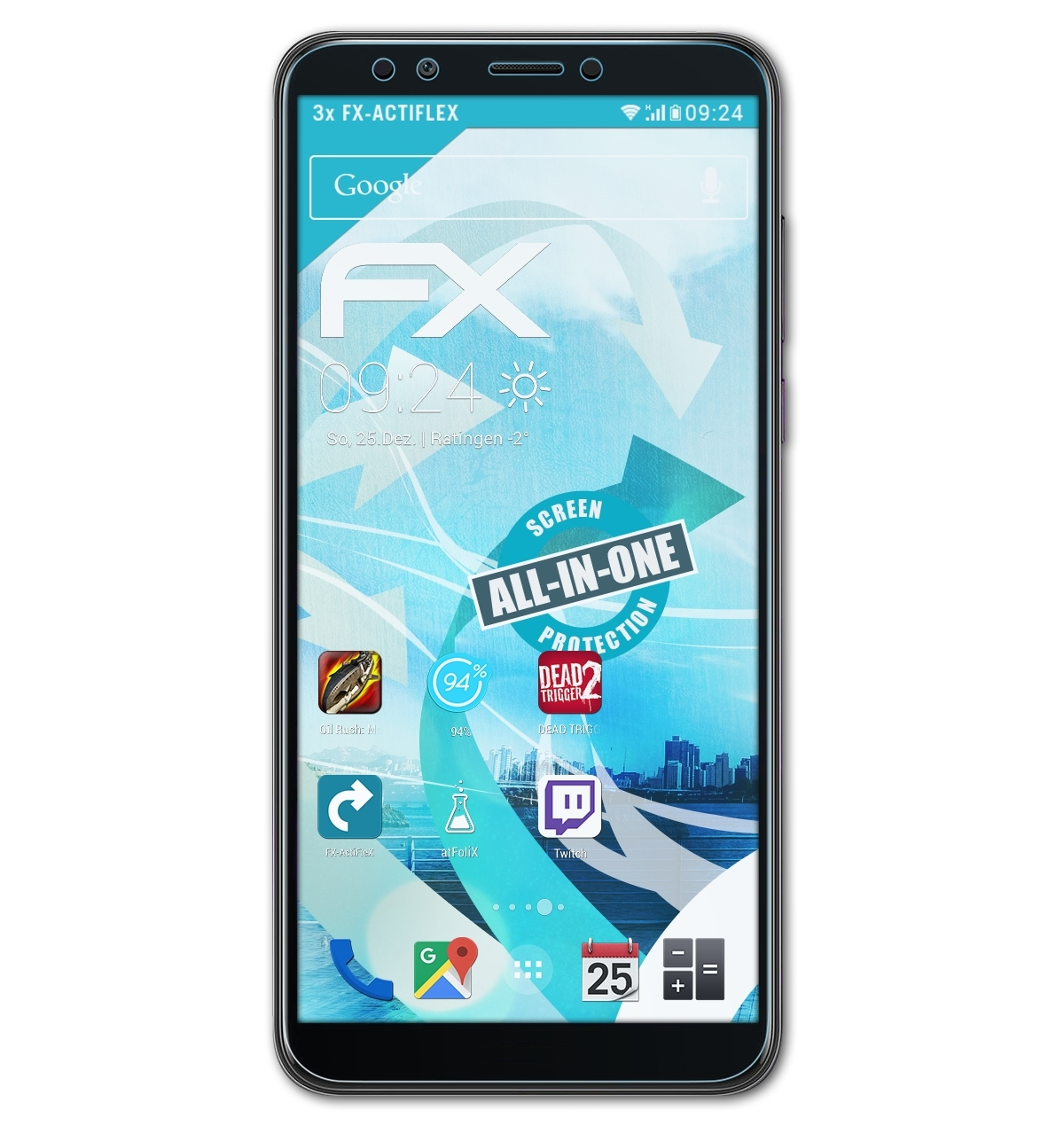Displayschutz(für 2018) FX-ActiFleX Huawei Y7 ATFOLIX 3x