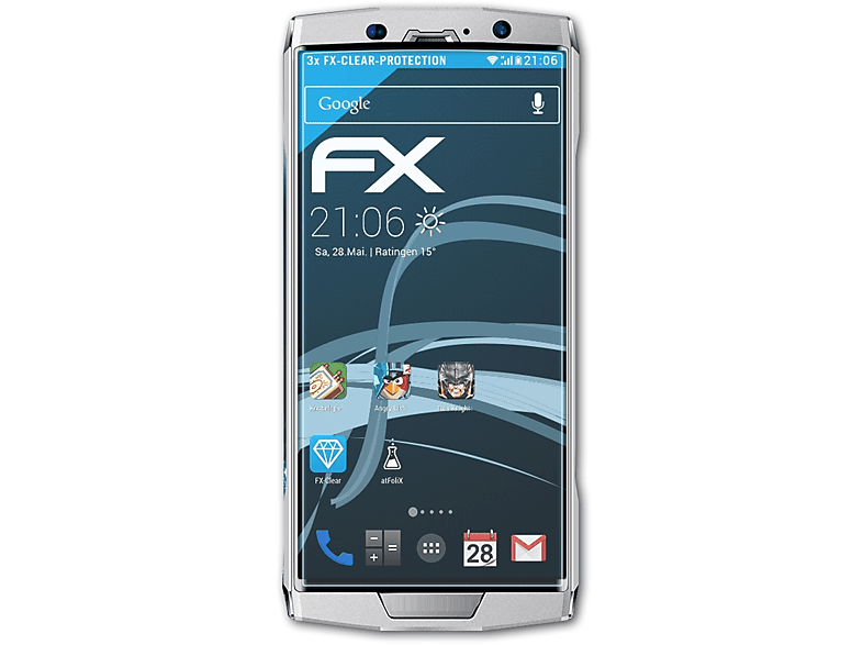 HT70) FX-Clear ATFOLIX Homtom 3x Displayschutz(für