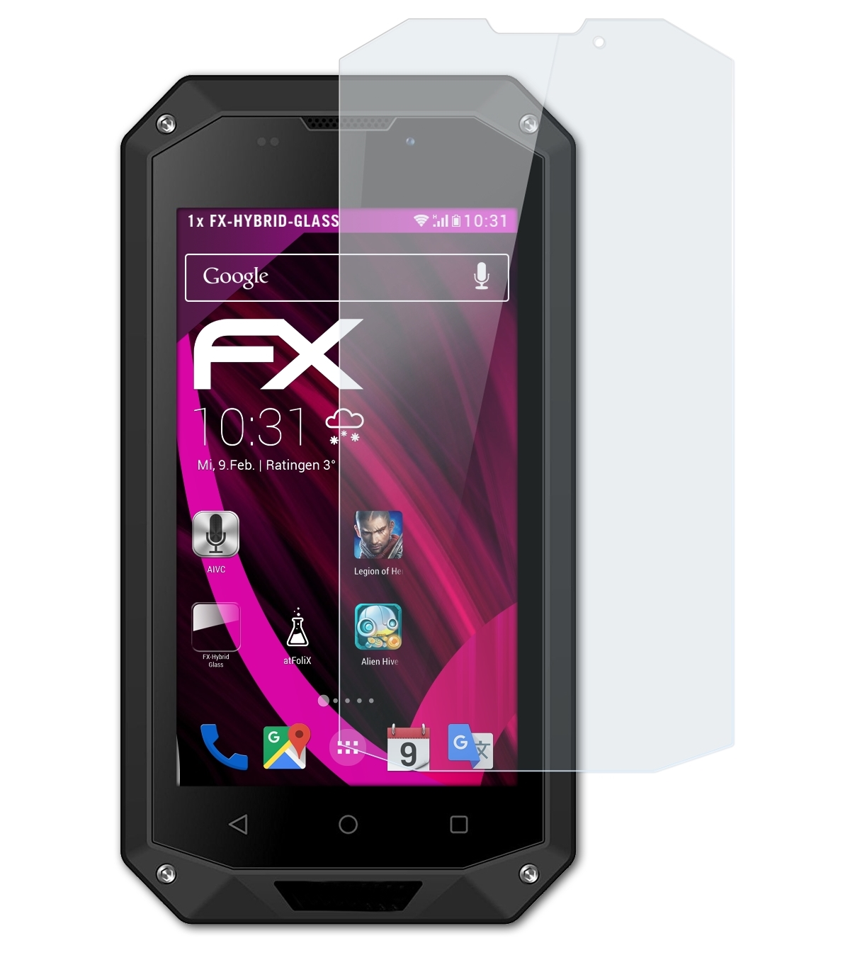 ATFOLIX FX-Hybrid-Glass Schutzglas(für Energizer LTE) 400 Energy