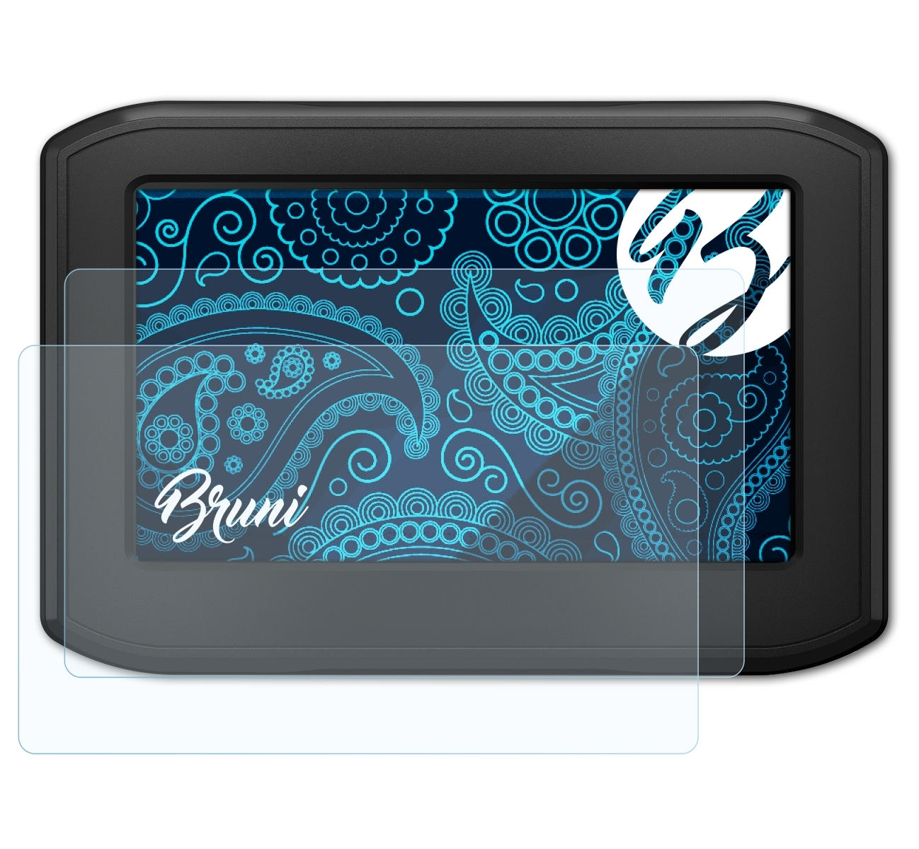 BRUNI 2x Basics-Clear Schutzfolie(für Garmin LMT-S) 396 Zumo