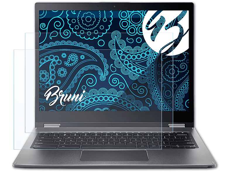 BRUNI 2x Basics-Clear Schutzfolie(für Acer Chromebook Spin 13 (CP713))