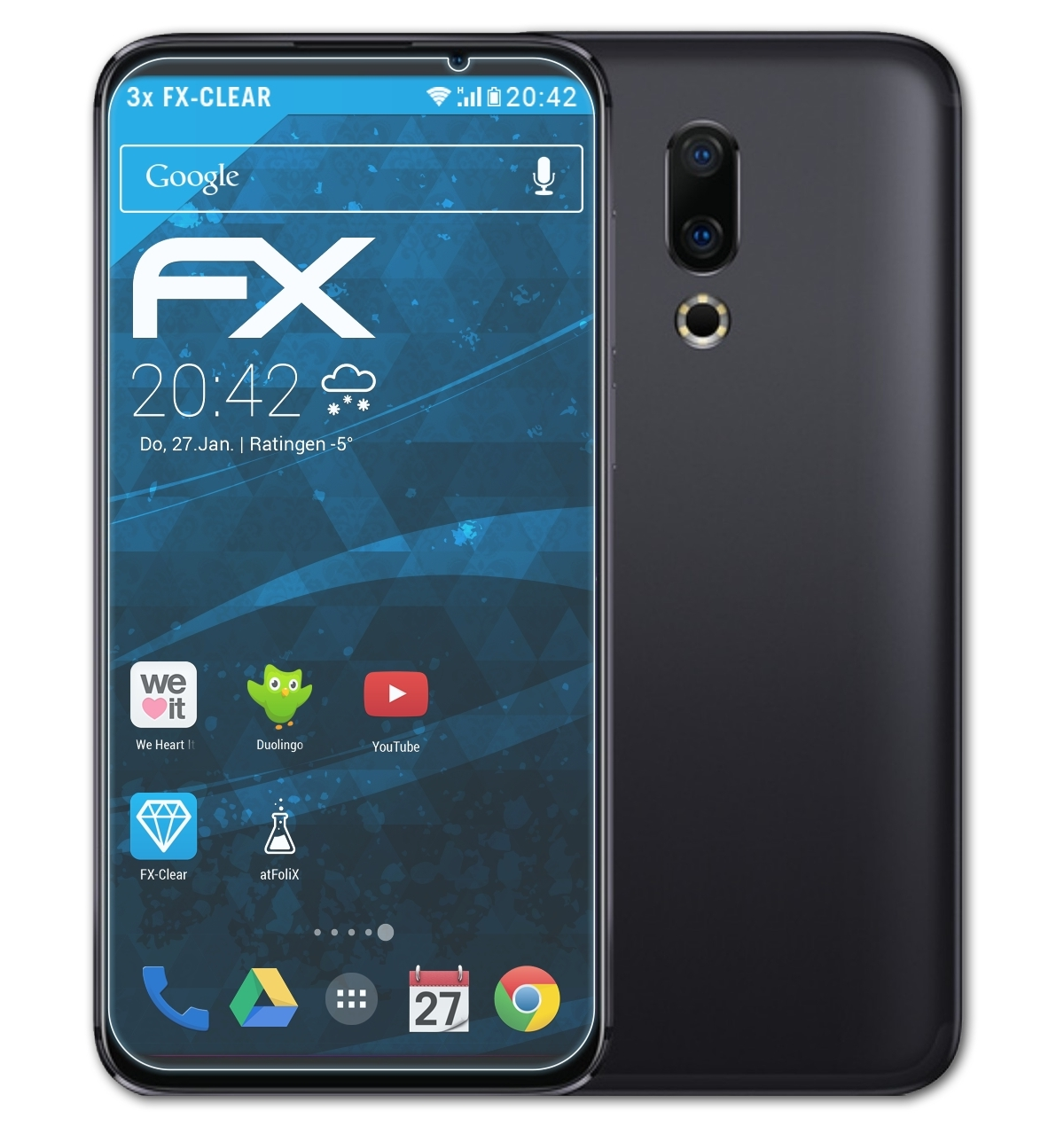 3x 16X) ATFOLIX FX-Clear Displayschutz(für Meizu