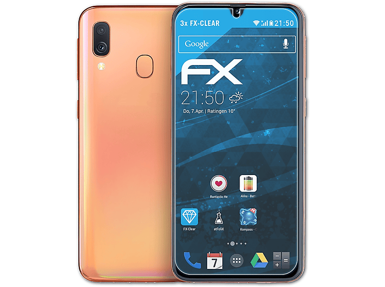 FX-Clear 3x ATFOLIX Samsung Galaxy A40) Displayschutz(für