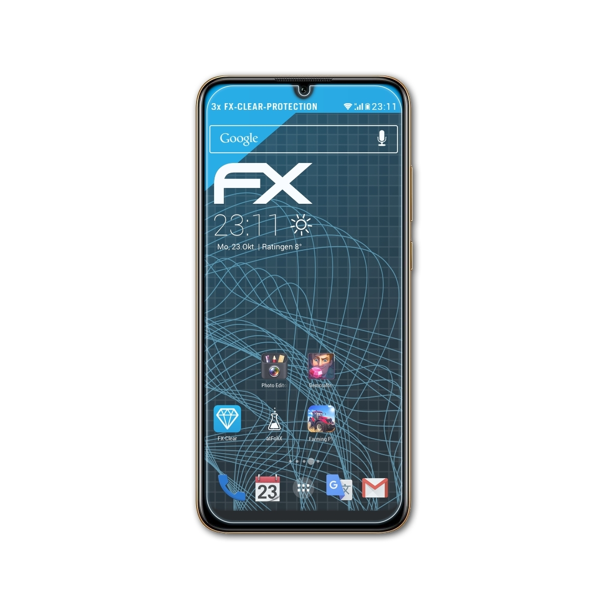 ATFOLIX 3x FX-Clear Displayschutz(für Y6 Pro 2019) Huawei