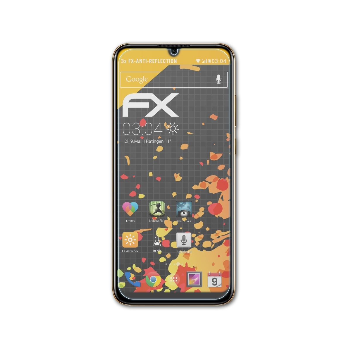 ATFOLIX 3x FX-Antireflex Displayschutz(für Huawei Y6 Pro 2019)