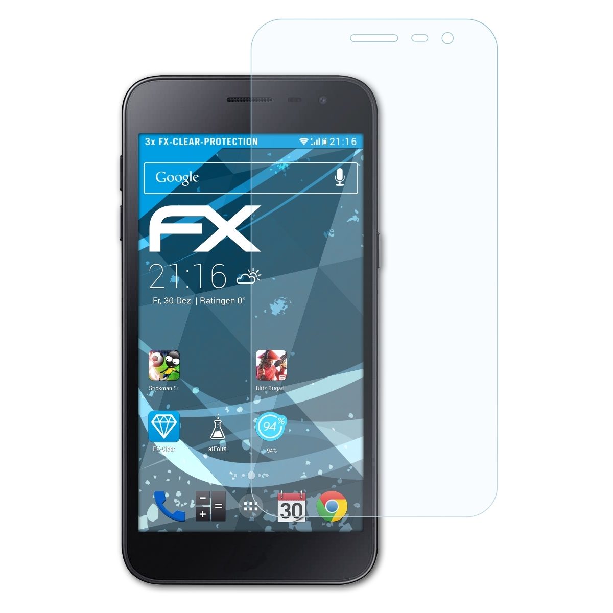 ATFOLIX Samsung FX-Clear Displayschutz(für J2 3x Galaxy Pure)