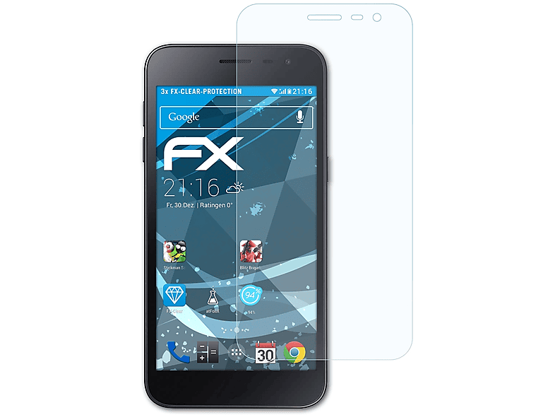 ATFOLIX 3x J2 Samsung Pure) Galaxy Displayschutz(für FX-Clear