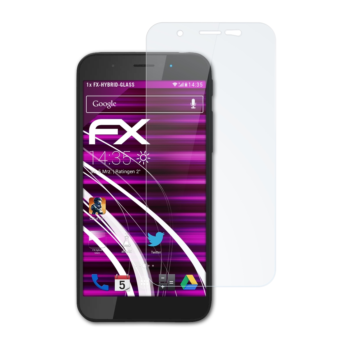 ATFOLIX FX-Hybrid-Glass 5me) Shift Schutzglas(für