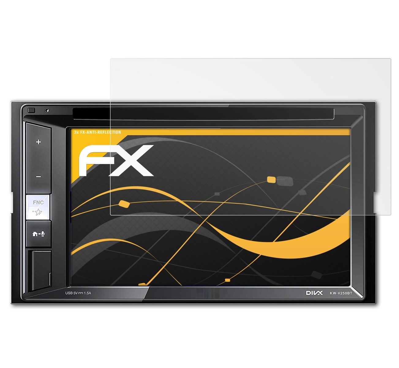 ATFOLIX 3x FX-Antireflex Displayschutz(für KW-V250BT) JVC
