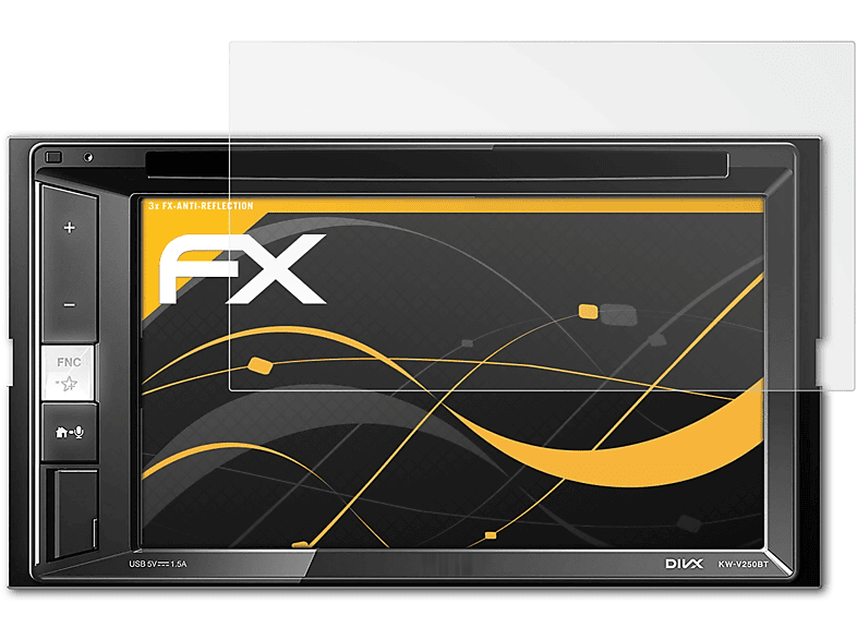 ATFOLIX 3x FX-Antireflex Displayschutz(für JVC KW-V250BT)