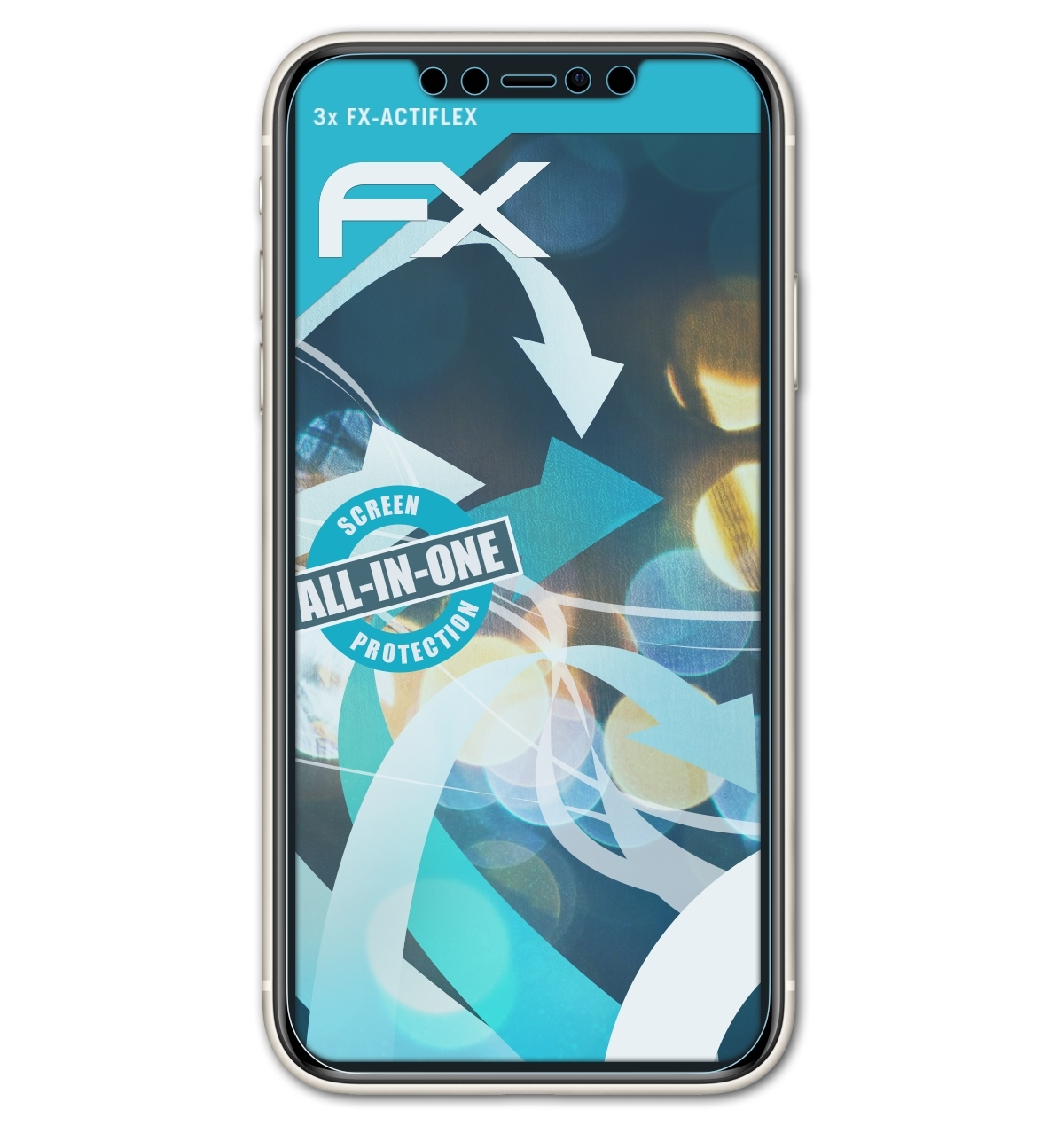 ATFOLIX 3x Displayschutz(für Apple iPhone FX-ActiFleX 11 (Casefit))