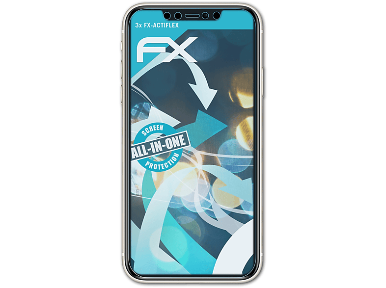 ATFOLIX 3x FX-ActiFleX Displayschutz(für Apple iPhone 11 (Casefit)) | Displayschutzfolien & Gläser