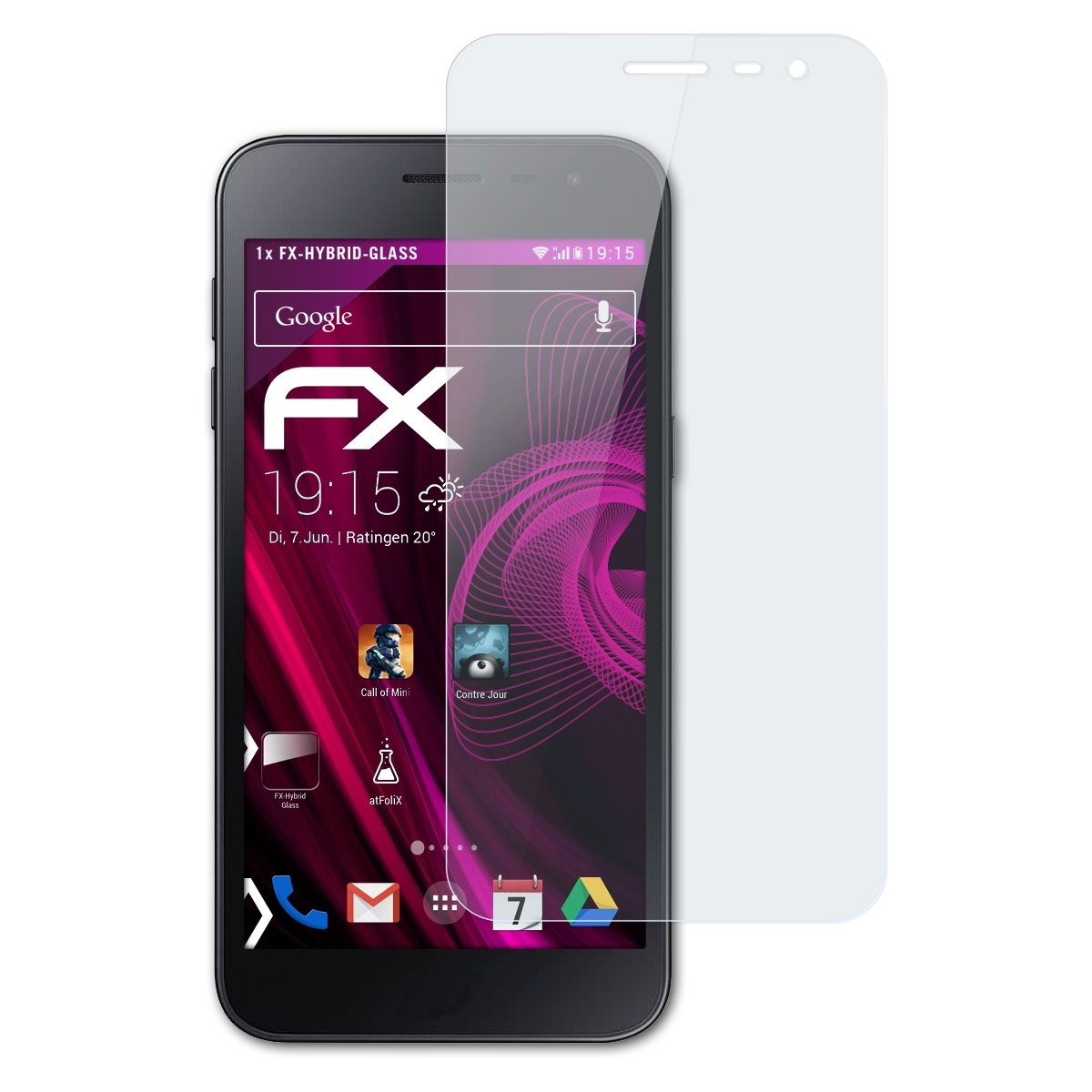 Pure) ATFOLIX FX-Hybrid-Glass Galaxy Schutzglas(für Samsung J2