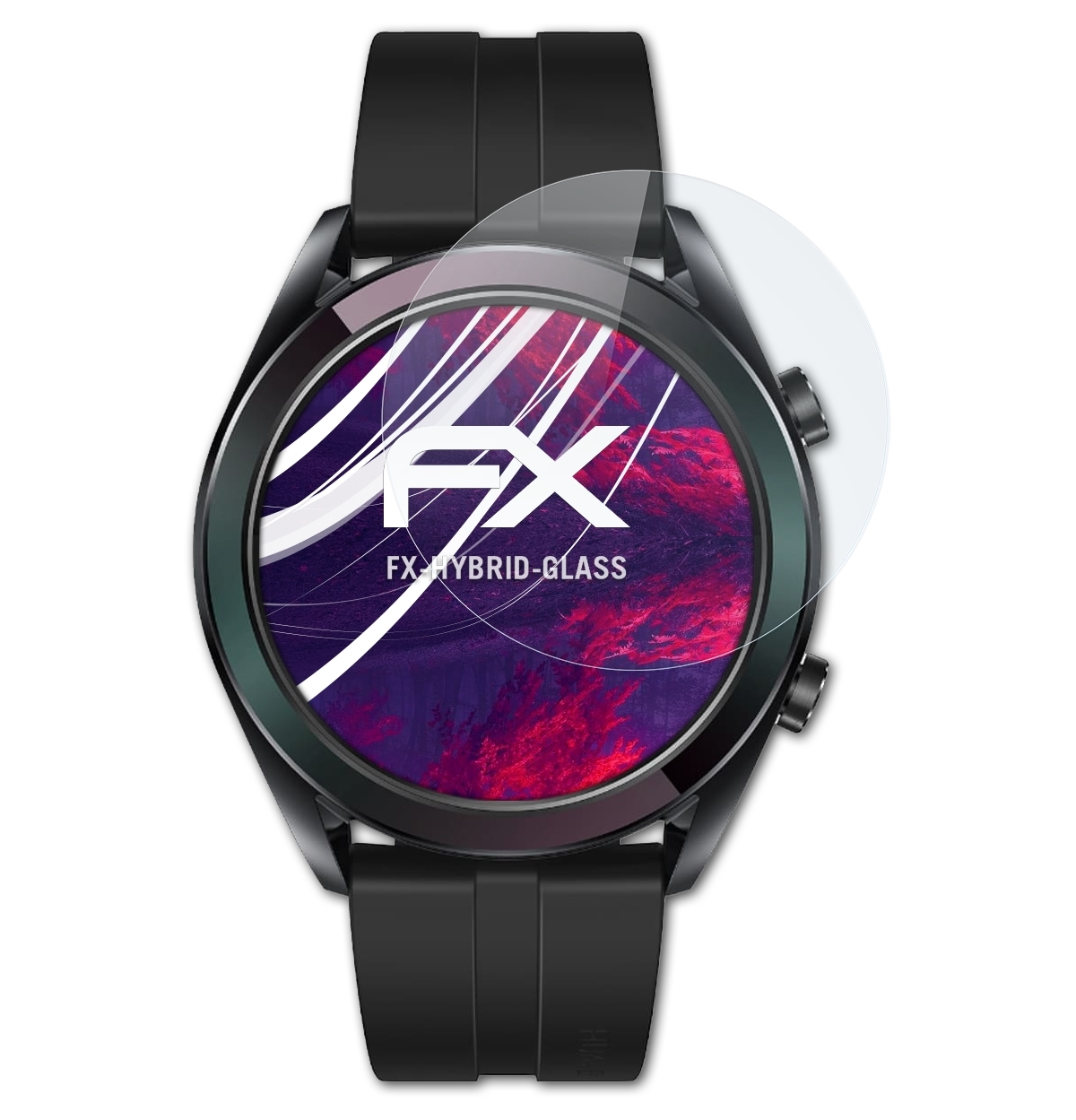 ATFOLIX FX-Hybrid-Glass Huawei Watch GT Schutzglas(für Elegant)