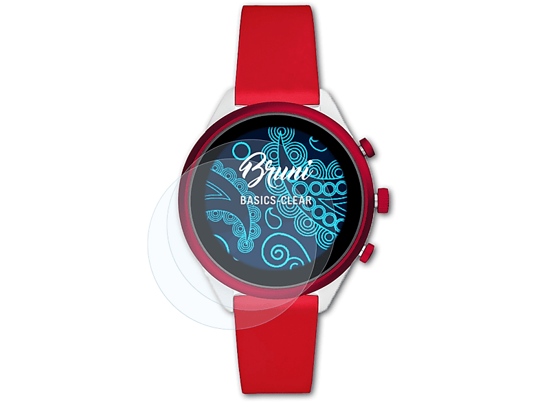 BRUNI 2x Basics-Clear Schutzfolie(für Fossil Sport (41 mm)) | Smartwatch Schutzfolien & Gläser