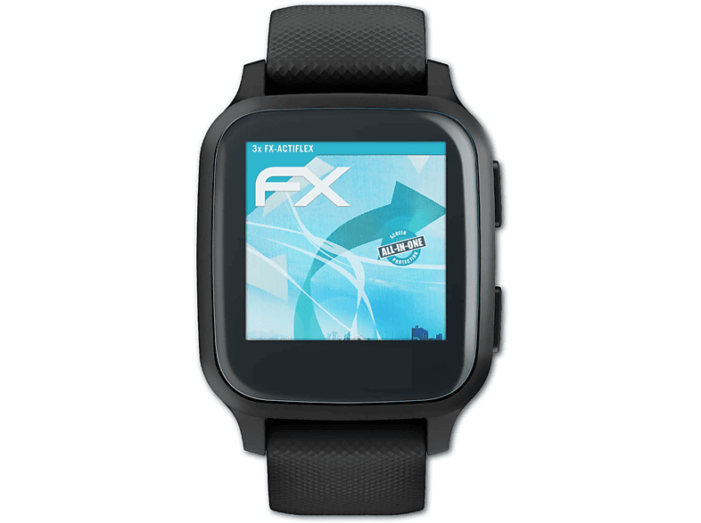 ATFOLIX 3x FX-ActiFleX Displayschutz(für Garmin Venu SQ) | Smartwatch Schutzfolien & Gläser