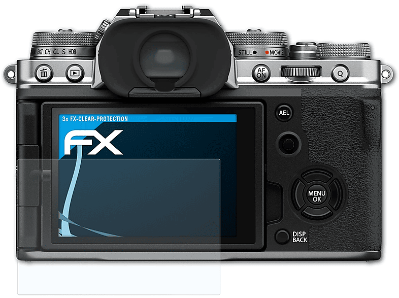 X-T4) Fujifilm 3x Displayschutz(für FX-Clear ATFOLIX