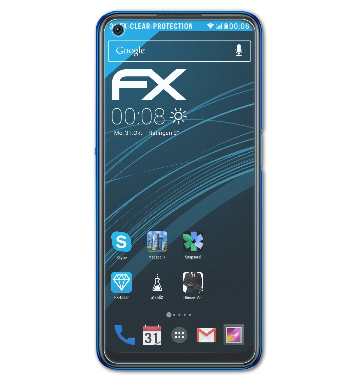 ATFOLIX 3x FX-Clear Displayschutz(für Oppo A55)