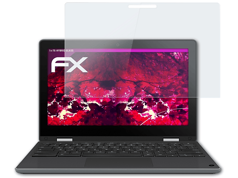 ATFOLIX FX-Hybrid-Glass Schutzglas(für Asus Chromebook Flip (C214MA-BW0163))