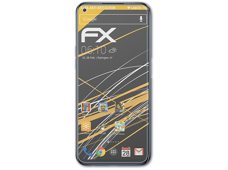 ATFOLIX 3x FX-Antireflex Displayschutz(für Realme Narzo 20 Pro)