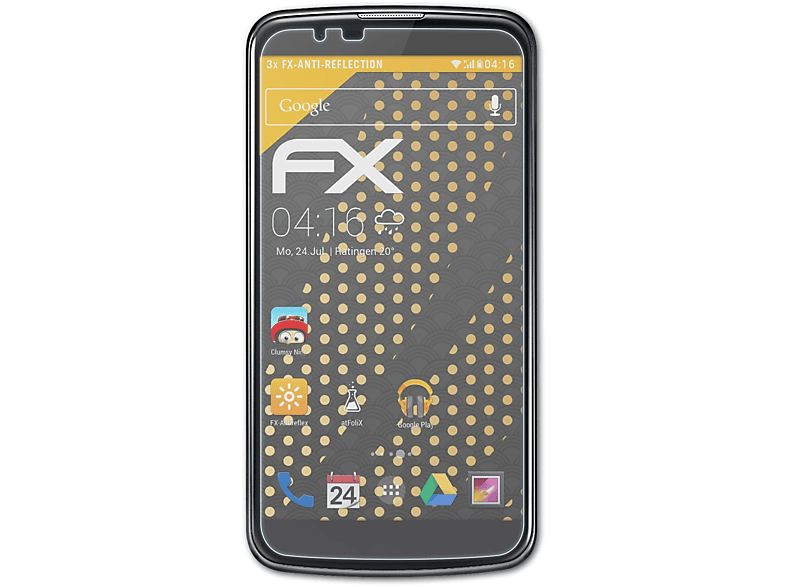 ATFOLIX 3x FX-Antireflex Displayschutz(für LG K10)