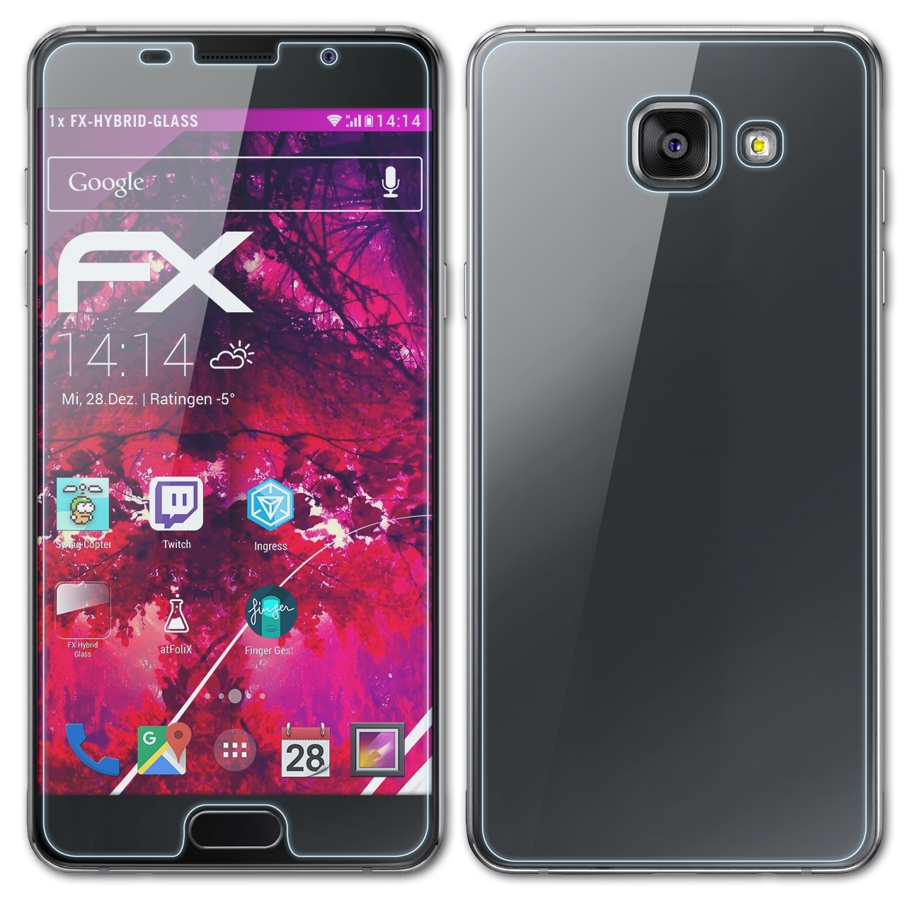 ATFOLIX FX-Hybrid-Glass Schutzglas(für Samsung A5 Galaxy (2016))