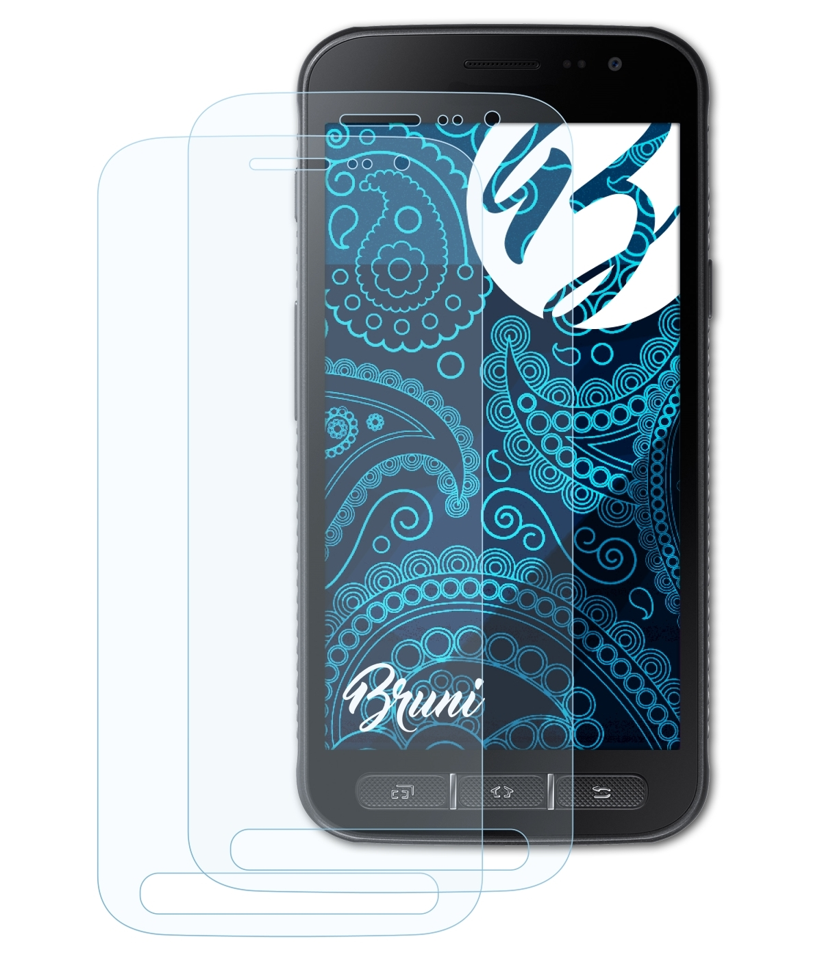 BRUNI 2x Galaxy 4) Xcover Samsung Schutzfolie(für Basics-Clear