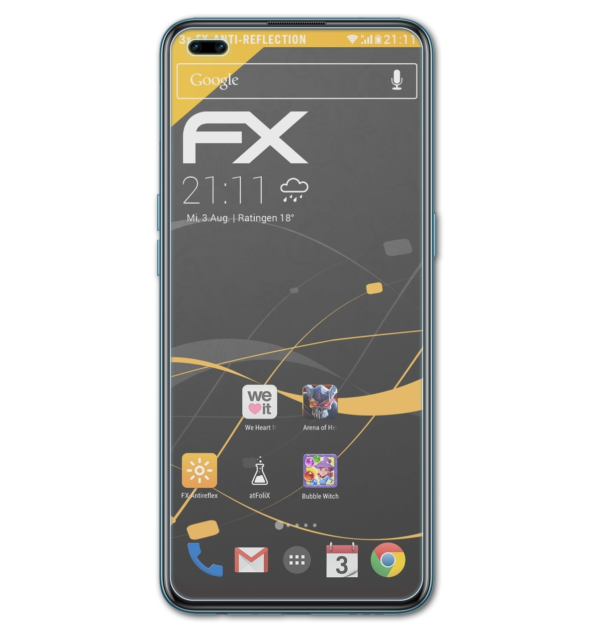 Displayschutz(für Oppo 3x Pro) FX-Antireflex ATFOLIX F17