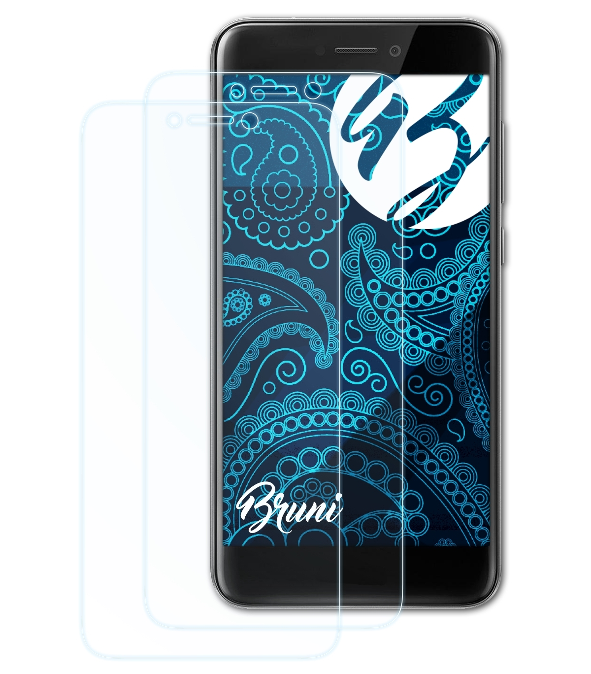 BRUNI 2x P8 Huawei (2017)) Lite Schutzfolie(für Basics-Clear