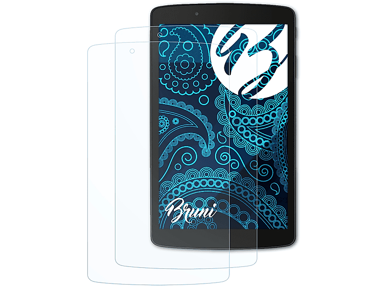 BRUNI 2x Basics-Clear Schutzfolie(für LG G Pad F 8.0) | Tabletschutzfolien