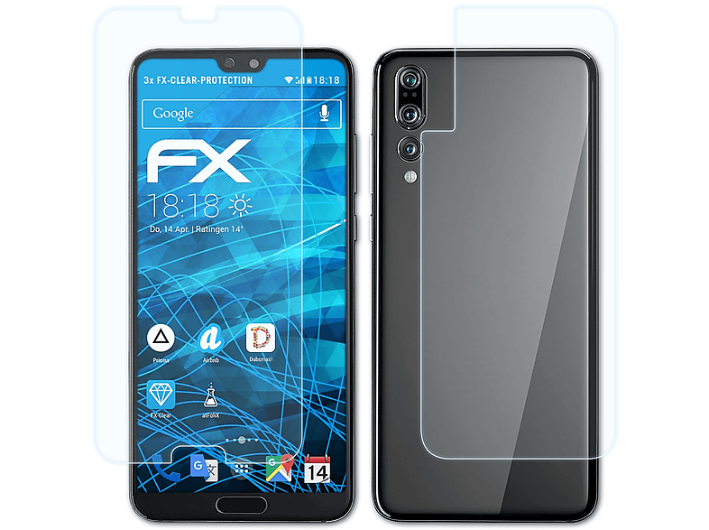 ATFOLIX 3x FX-Clear Displayschutz(für Huawei P20 Pro)