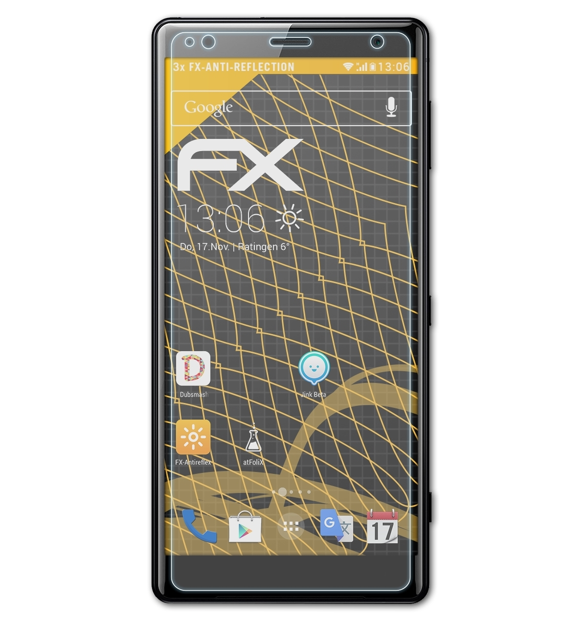 ATFOLIX 3x FX-Antireflex Displayschutz(für Sony XZ2) Xperia