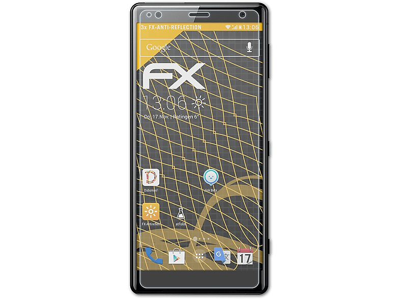 Xperia ATFOLIX Sony 3x FX-Antireflex Displayschutz(für XZ2)