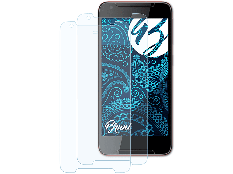 BRUNI 2x Basics-Clear Schutzfolie(für HTC 628) Desire